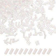1800-Pack Bugle Beads, 2x4mm Tube Beads Kit for DIY Craft Transparent Color