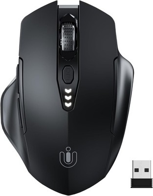 Wireless Mouse,Upgraded 2.4GHz Rechargeable Battery Level Visible Ergonomic C...