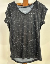Nike Dri-FIT Running Shirt Women’s S Black Triangle Print Lightweight Tee