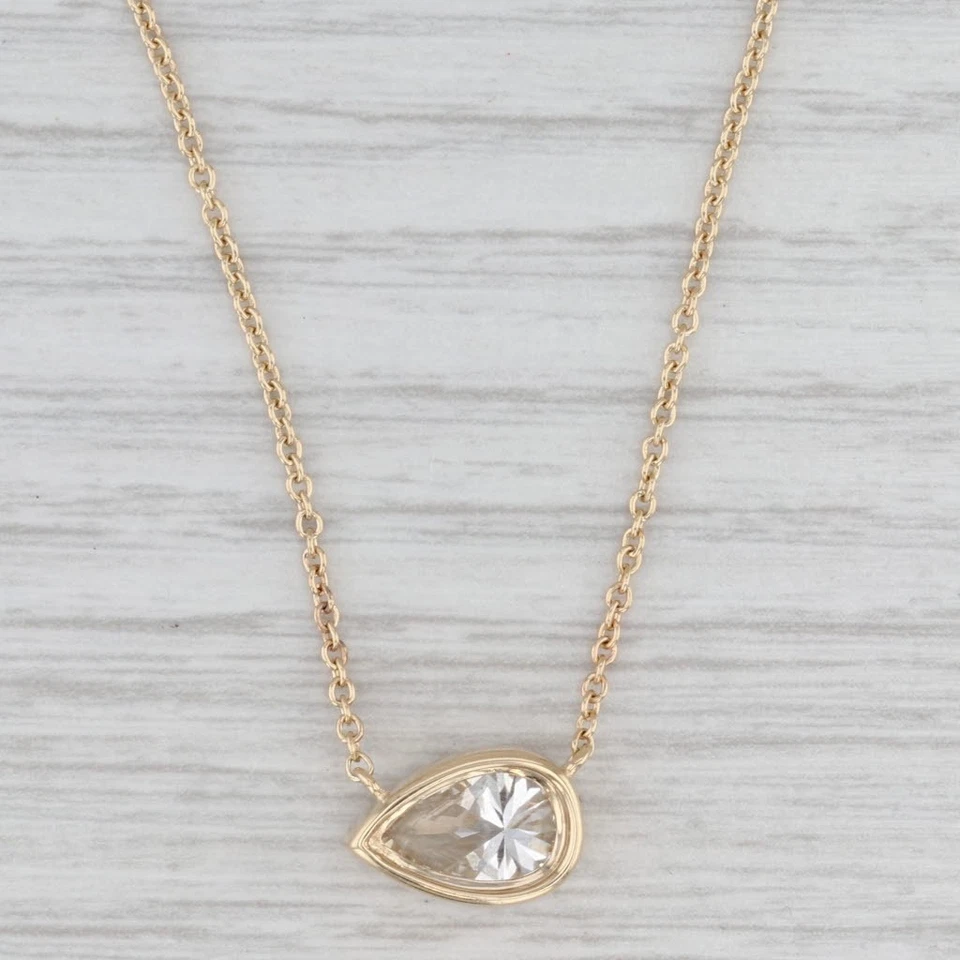 New 1.51ct Pear Lab Grown Diamond Pendant Necklace 14k Gold 16" 18" E VS1 IGI - Image 2 of 4