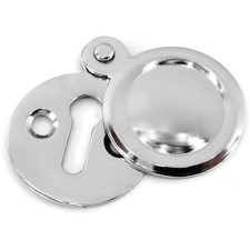 Securit Escutcheon Covered 35mm Chrome Key Hole Cover Plate Draught Excluder UK