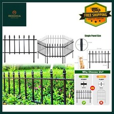 Durable Metal Garden Fence Panels 57cm W x 45cm H - 5 Pack 2.8m Total