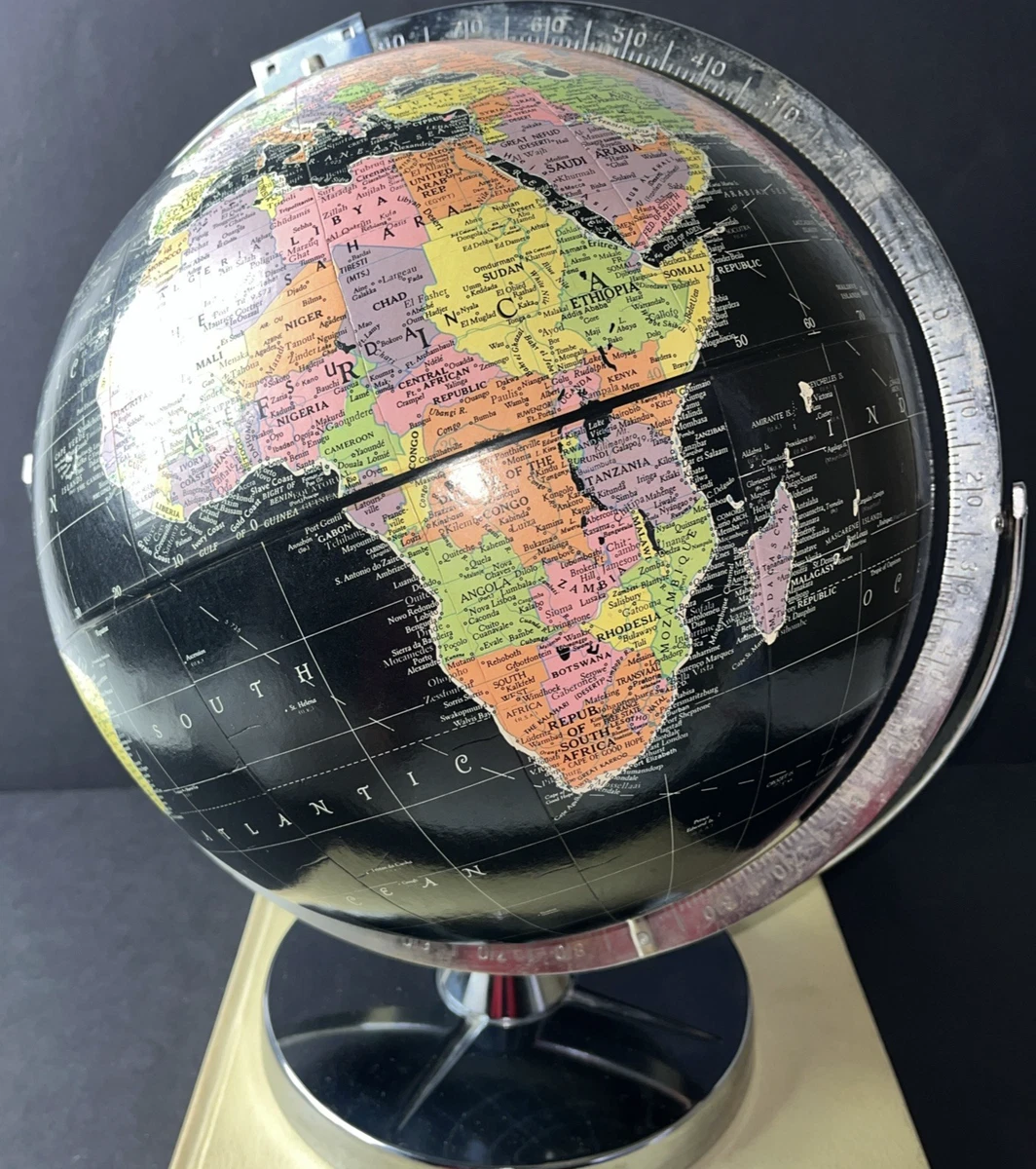 Black Vintage Original Antique World Globes & Celestial Globes for
