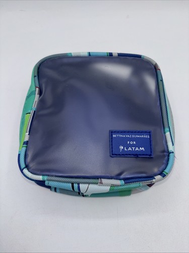 Latam Premium Business Class Amenity Kit BAG ONLY Turquoise Blue Clear Front