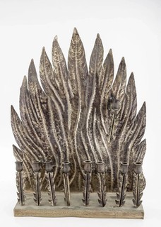 A HANDMADE HANUKKAH LAMP BY S.M. SHALY. Jerusalem c. 1990