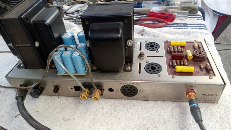 2 Dynaco Mark IV EL34 Amplifiers Parts or Repair - Image 3 of 4