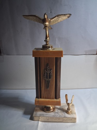 Vintage Homing Pigeon Trophy Marble Base 180 Mile Race
