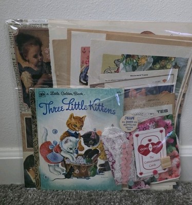 Junk Journal Supply Kit Little Golden Book THREE LITTLE KITTENS