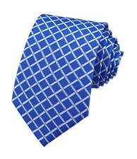 Men's Gingham Check Stripe Ties Pattern Business Formal One Size Blue Check