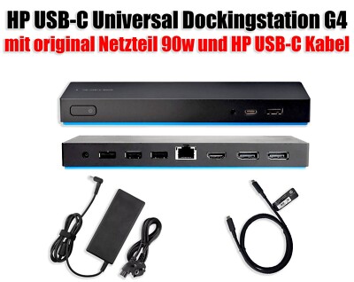 (Neuwertig) HP Elite USB-C Dock G4 Universal  inkl. 90w Netzteil + USB C Kabel