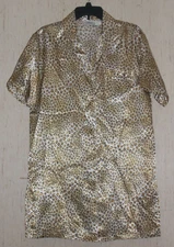 NEW WOMENS Kathryn LEOPARD PRINT SATIN SLEEPSHIRT / NIGHTGOWN   SIZE S