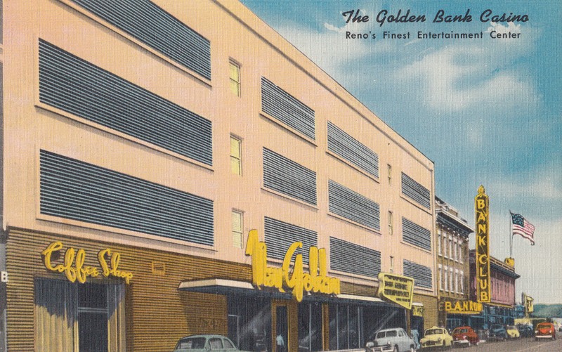 The Golden Bank Casino Reno Nevada - Old Postcard Unused Linen 