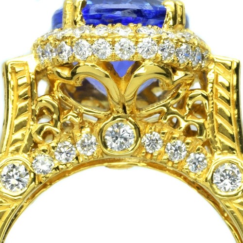 Anillo de tanzanita natural en oro amarillo de 14K con 5,95 quilates y 1,03 q... - Imagen 8 de 8