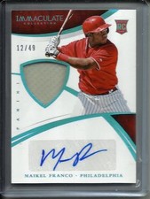 Maikel Franco 2015 Immaculate Collection Autograph Game Used Jersey #12/49