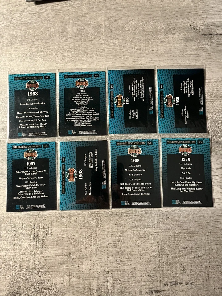 The Beatles Classic Hits - Complete 8 Card Insert Set 1993 The River Group - Image 2 of 2