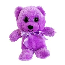First  Main Purple Teddy Bear Plush Stuffed Animal 8 Inch Glitter Eyes Toy