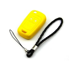 Yellow Silicone Case Cover For Chevrolet Sonic 2 Buttons Remote Flip Key Che2ye