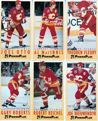   18 CALGARY FLAMES different Fleer Power Play cards lots 1993 & 1994 HOF 