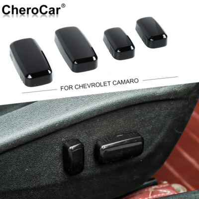 Black Seat Adjustment Switch Button Trim Covers For Camaro 2010-2015 (4-Pack)