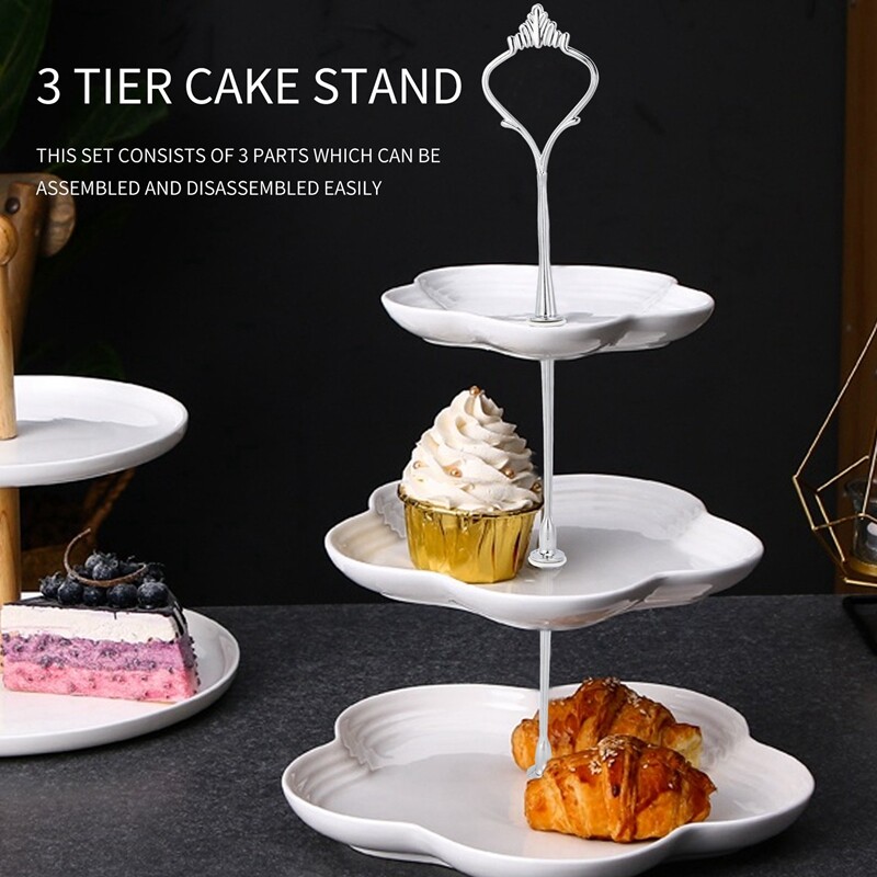 2X(10 x Sets 2 or 3 Tier Cake Plate Stand Fittings Silver Plate Stands W9J3) eBay