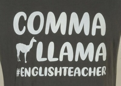 NWOT Next Level Women's Comma Llama #EnglishTeacher Gray Large L 