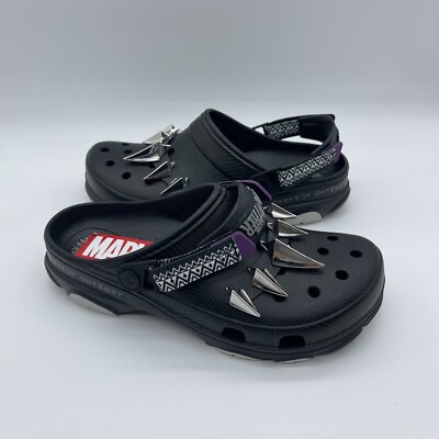 NWT Crocs 208031-90H Marvel Black Panther Men's Size 10 Classic All-Terrain Clog