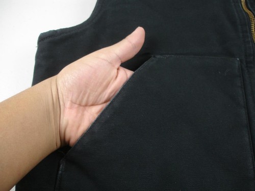 Men's sz M Carhartt V01 Arctic Quilt Lined Cotton Duck Canvas Vest Black V01-BLK - Picture 10 of 21
