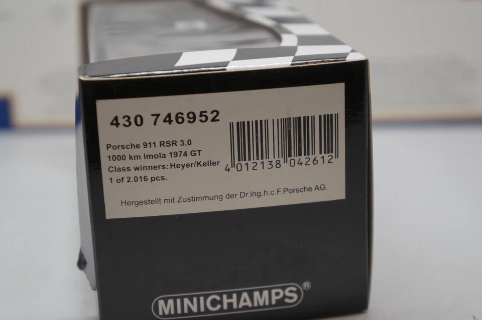 MINICHAMPS - 1974 IMOLA 1000KM - PORSCHE 911 RSR 3.0 #152 - MODELO DE CARRO ESCALA 1/43 - Imagem 4 de 4