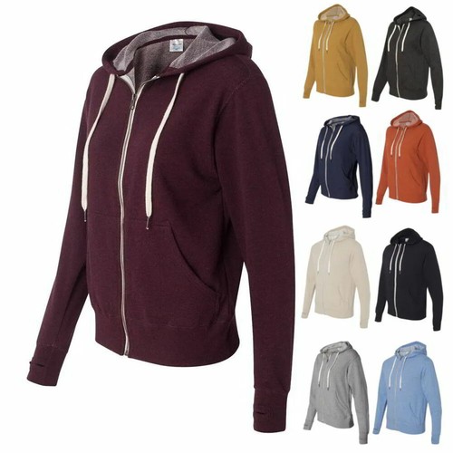 Independent Trading Co Unisex Heathered French Terry Full-Zip Hoodie PRM90HTZ