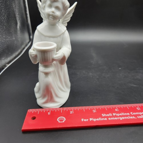 Fitz & Floyd Japan Ceramic White Kneeling Angel Candle Holder Vintage 1990s - Picture 6 of 7