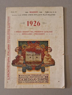 ITALIENISCHE GESELLSCHAFT KÜNSTLERISCHE AUSGABEN CRUDO & C. COTTO VERLAGSKATALOG 1926