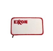 Vintage Exxon Gas Station Employee Mechanic Blank Red & White Name Patch ⛽️