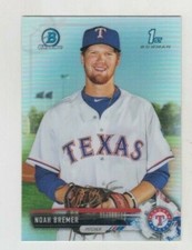 Noah Bremer 2017 BOWMAN CHROME DRAFT PROSPECT REFRACTOR #BDC-127 RANGERS