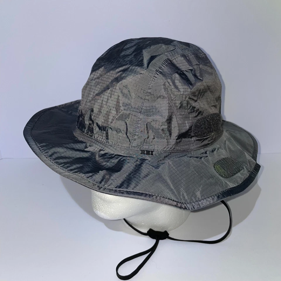 REI Elements Boonie Hat Size L Gray Waterproof Chinstrap - Image 2 of 4
