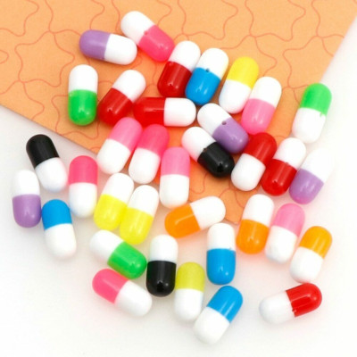 100X Resin half-hole Bead simulation pill capsule slime filling jewelry material