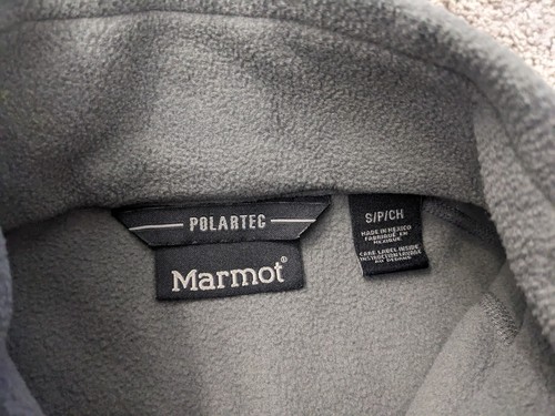 Marmot Polartec Fleece Jacket Mens Small Gray Half Zip Long Sleeve “Bottom Line” - Picture 6 of 13