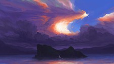 Landscape bisbiswas art illustration clouds sea water Custom Gaming Mat Desk
