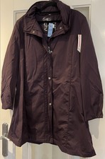*new* Women's Dark Purple 'klass' Concealed Hood Raincoat (size Xl)