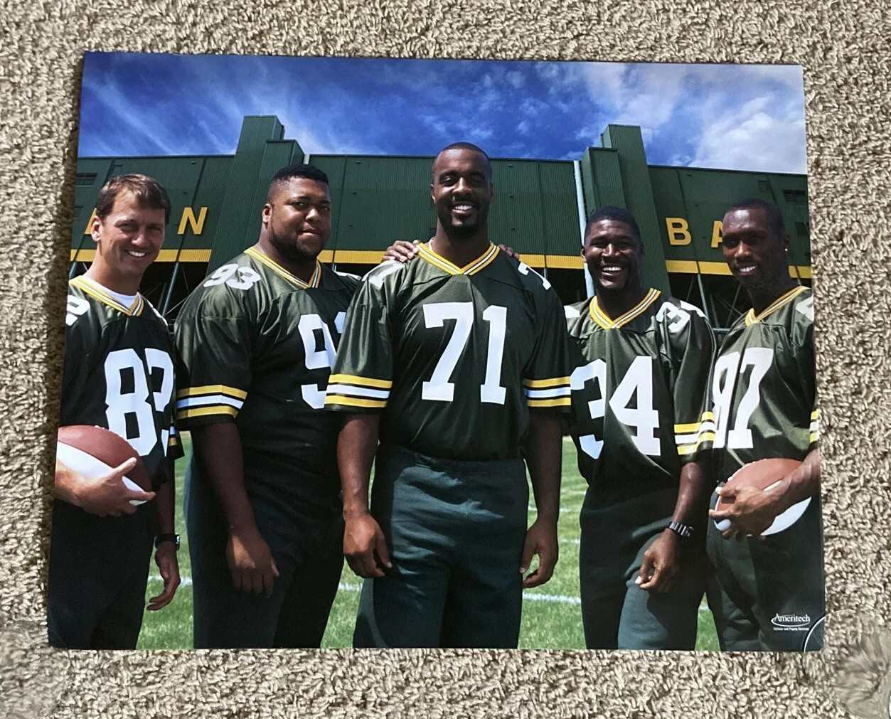 GREEN BAY PACKER Poster Santana Dotson Gilbert Brown Don Beebe Vtg NFL Football