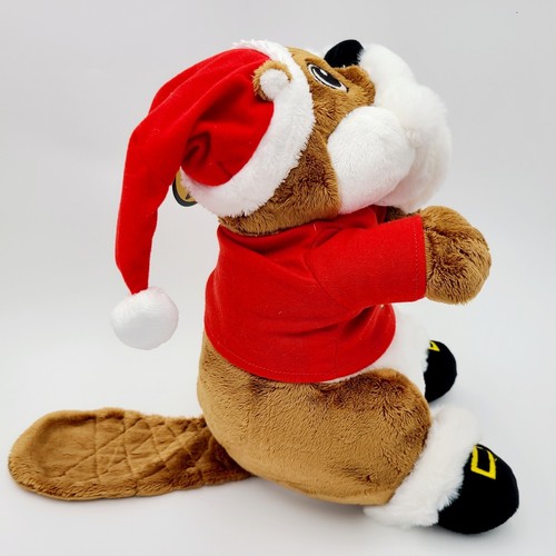 NEW Buc-ee's Santa Beaver Holiday Christmas Hat 10" Plush Stuffed Animal Bucees - Picture 6 of 6