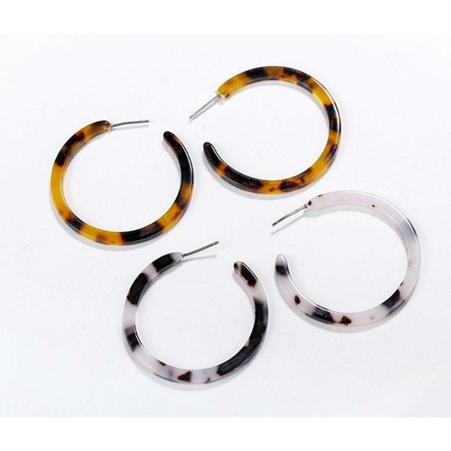 Fashion C-shaped Earrings Retro Leopard Print Round Earrings for Surprise Gift - Picture 3 of 9