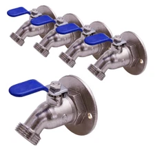 1/2"in Inlet PEX B x 3/4"in Male Threaded Hose Bib 1/4 Turn Sillcock Pipe 5Pcs