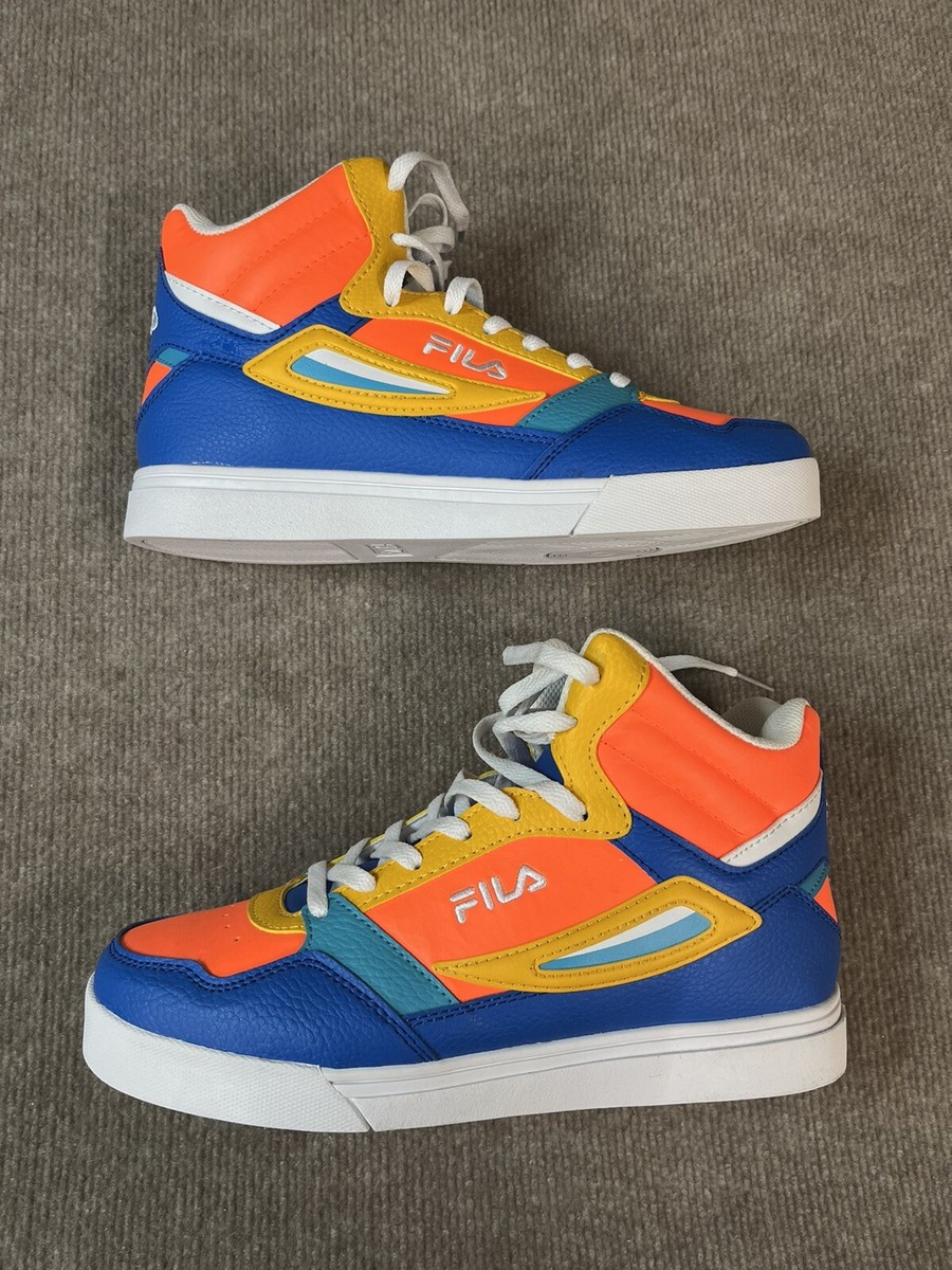 Fila Mens US 9 Shoes Sneakers Colorblock Blue Orange Yellow High 
