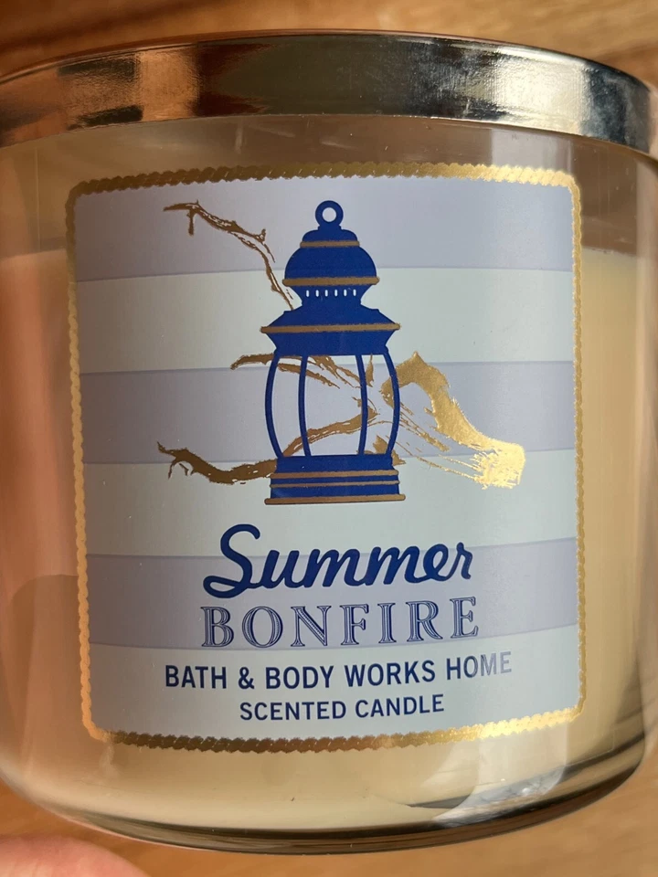 Vela perfumada Bath and Body Works SUMMER BONFIRE 3 mechas 14,5 oz NUEVA Foto 3 de 4