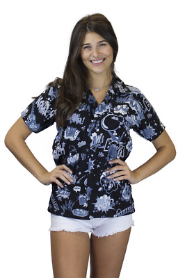 Funky Hawaiibluse Boom Bang Schwarz versch. Größen Hawaiishirt Unisex