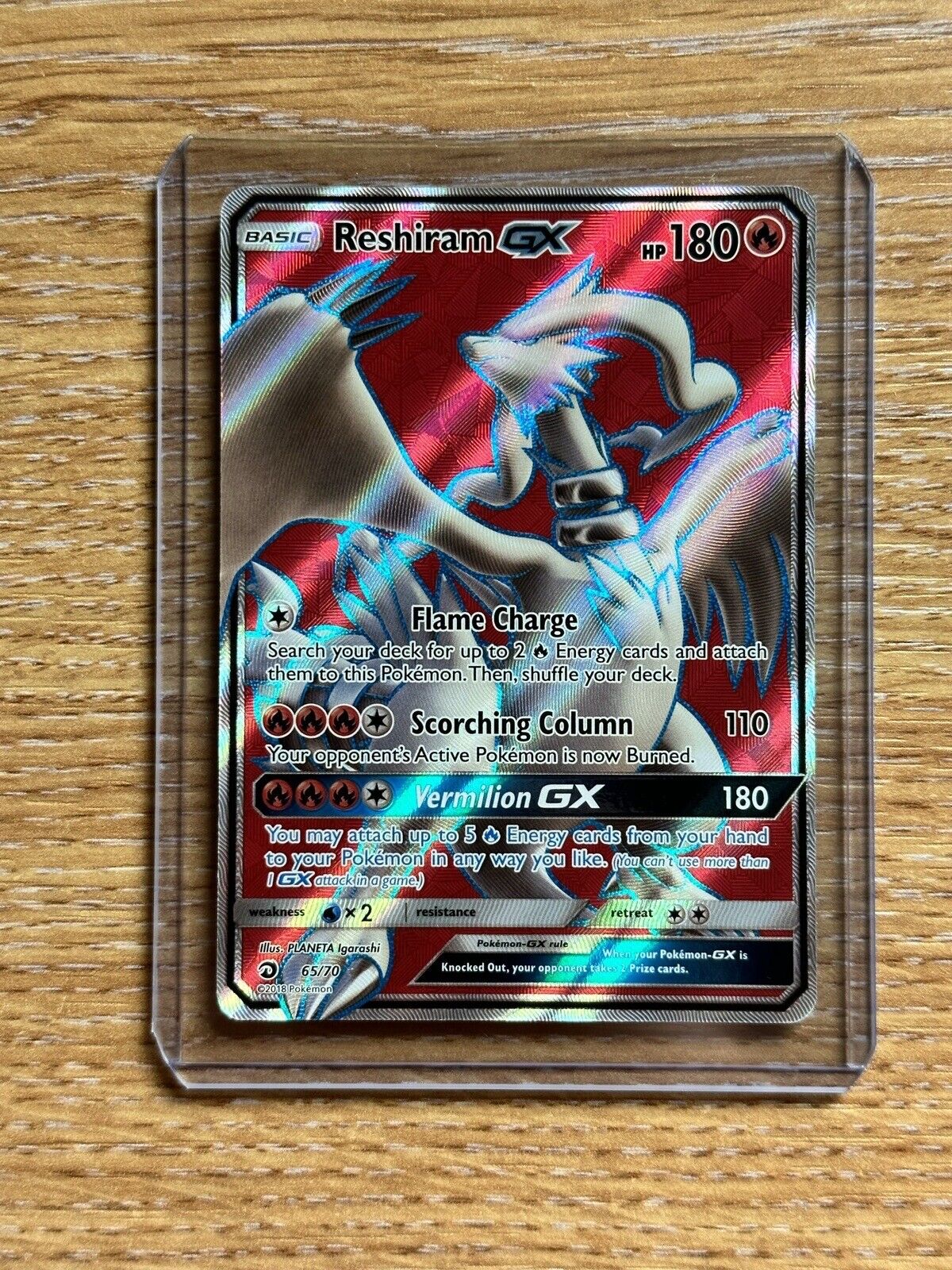 Reshiram GX Full Art Rare - Dragon Majesty - Pokemon 65/70 N/M