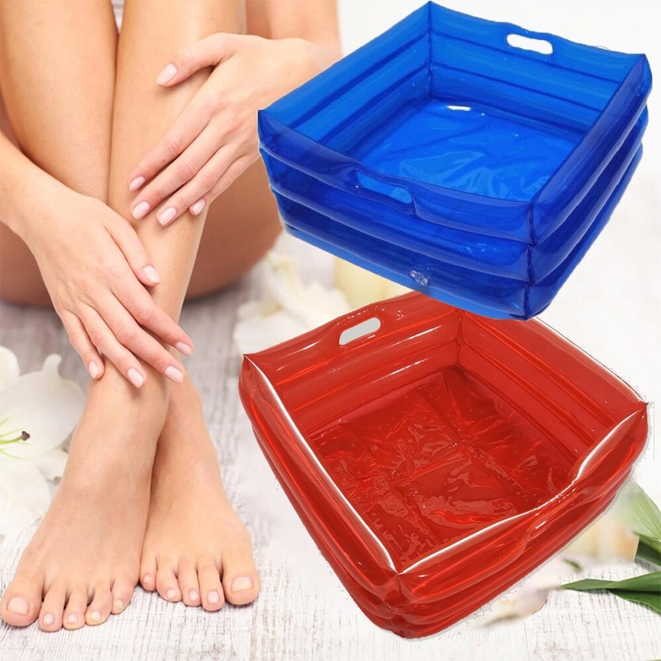 Lavabo inflable para baño con pies de piscina para escalera de entrada a piscina sobre el suelo