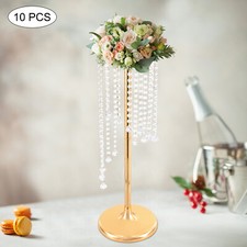 10 Pcs 27.5inch Tall Wedding Centerpieces Silver/Gold Vases Crystal Flower Vase
