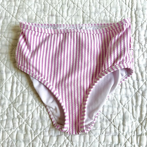 Girls Size 7 Ruffle Butts 2 Piece Swim Set Top & Bottoms Pinstripe Pink Purple - Picture 7 of 8