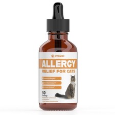 Allergy Relief for Cats  Helps to Naturally Support  Amber bottle